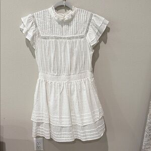 Chic White Ruffle Mini Dress